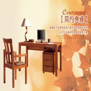 中式高端办公桌 全实木书台书桌 海棠木家具