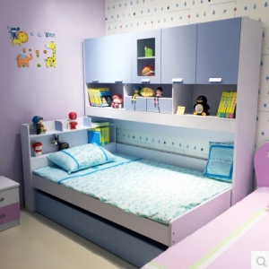 儿童衣柜床 储物双层床 多功能组合床 1200*1900mm