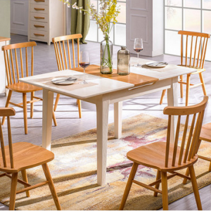 预售-北欧风格实木餐桌椅组合配椅子6把