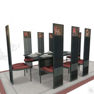 预售-现代新中式实木布艺餐椅