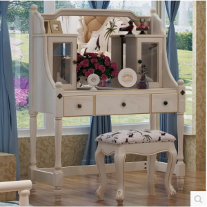 预售-欧式实木梳妆台+凳子