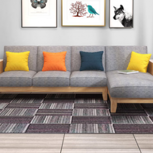 预售-北欧全实木布艺沙发组合3+贵+两个边柜