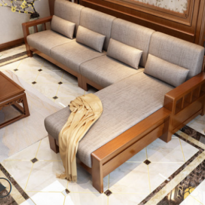 预售-中式简约实木布艺沙发组合3+贵