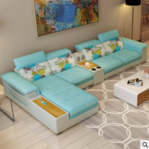 预售-现代简约可拆洗布艺沙发组合3+贵+边几
