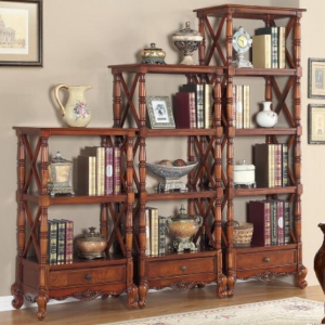 预售-实木置物架组合欧式自由书架书柜落地美式