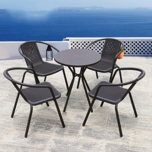 预售-户外桌椅套装铁艺咖啡室外桌椅组合家具外摆露天阳台休闲藤椅套件