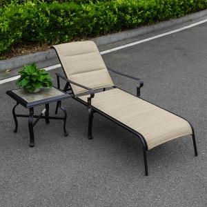 预售-户外铝合金躺床茶几组合现代欧式简约户外休闲躺椅网布家具
