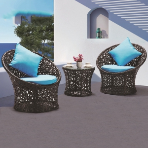 预售-户外休闲家具 藤椅三件套鸟巢创意懒人编藤桌椅组合庭院花园