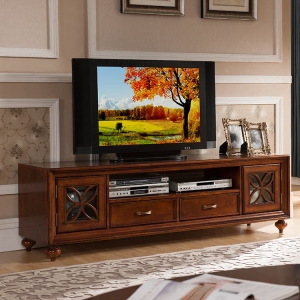 预售-美式乡村实木电视柜1.8米客厅矮柜组合复古电视机柜