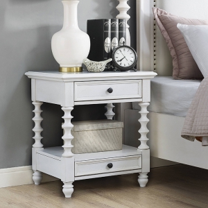 预售-美式床头柜实木储物柜简约床边小柜子组装白色家具