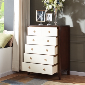 预售-美式五斗柜客厅现代简约欧式实木储物柜卧室地柜家具