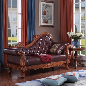 预售-美式贵妃椅欧式沙发椅新古典美人榻卧室真皮贵妃