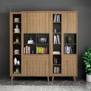 预售-北欧简约现代组合书柜书房简易组装书架单门双门三门收纳置物柜