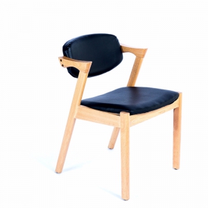 预售-北欧纯实木餐椅电脑椅简约白橡木咖啡厅餐厅软包设计师椅子
