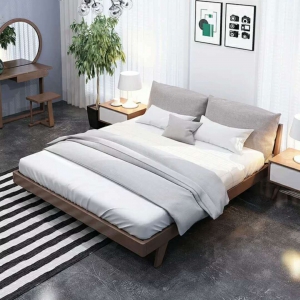 预售-北欧床1.8米1.5米 现代简约双人床 日式实木小户型全实木双人床