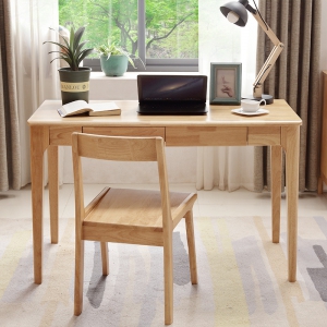 预售-北欧现代简约实木书桌家用学生电脑桌卧室橡木桌学习桌