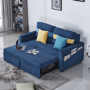 预售-1.5客厅双人沙发床简约现代可折叠客厅小户型1.2推拉多功能布艺沙