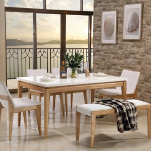 预售-北欧日式实木餐桌椅组合餐厅长方形6人简约现代小户型吃饭桌