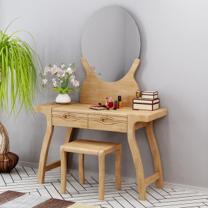 预售-实木梳妆台凳1.2米胡桃海棠榉木原木色简约现代中式主次卧经济型