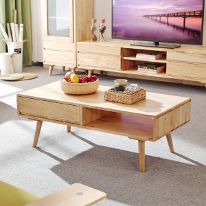预售-北欧电视柜斗柜全实木现代简约客厅小户型白蜡木电视柜茶几组合
