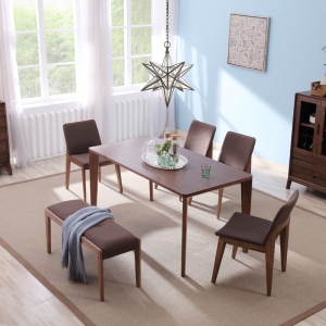 预售-北欧餐桌长方形全实木餐桌椅组合家用饭桌子简约4人位餐桌椅
