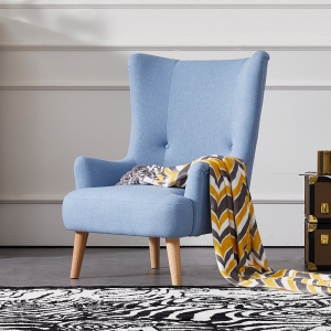 预售-北欧单人沙发椅子卧室客厅小户型沙发单椅布艺休闲沙发高背读书椅