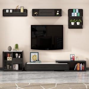 预售-大理石电视柜茶几组合套装现代简约小户型客厅可伸缩北欧电视机柜