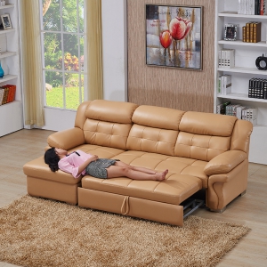 预售-现代小户型沙发床皮沙发简约现代真皮沙发头层牛皮沙发床组合