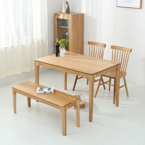 预售-北欧简约家用小饭桌白橡木餐厅家具长方形桌子纯实木餐桌