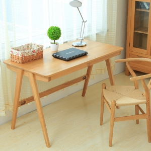 预售-北欧简约实木书桌白橡木写字电脑学习桌子书房家用办公桌