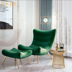 预售-北欧现代布艺沙发休闲单人椅 简约网咖咖啡厅洽谈休息椅