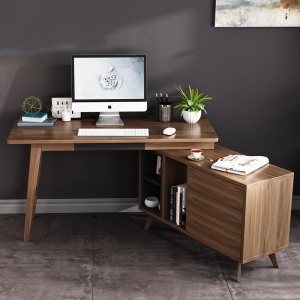 预售-北欧电脑桌 简约现代转角伸缩书桌书架卧室台式吃鸡组合书房家具