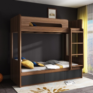 预售-北欧现代简约储物带梯高低床小户型儿童上下床高架床子母床