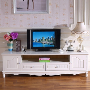 预售-韩式客厅时尚象牙白茶几电视柜组合 简约时尚电视柜