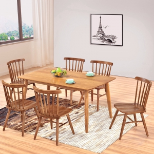 预售-北欧风格餐桌椅组合全实木温莎椅简约风格白蜡木餐桌全实木
