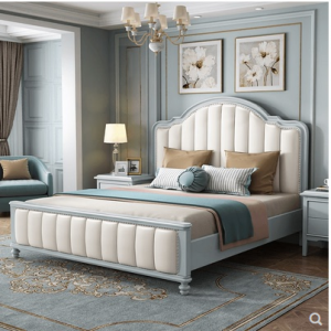 【A.SG】美式实木床1.8米双人床主卧现代简约1.5m储物婚床软包公主轻奢床