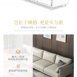 【A.SG】现代简约轻奢网红沙发客厅小户型三四人位直排乳胶免洗科技布沙发