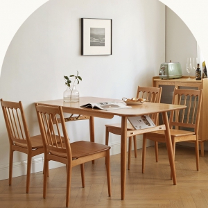 【A.SG】实木餐桌椅组合北欧樱桃木饭桌现代简约原木长桌家用餐厅桌子