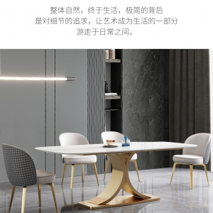 【A.SG】轻奢餐桌长方形现代简约小户型设计师家用饭桌不锈钢岩板餐台