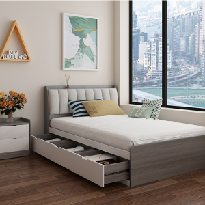 【A.SG】北欧单人床床小户型卧室现代简约储物床1.2米成人抽屉收纳房间