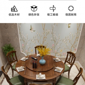 【A.SG】美式实木餐桌乡村小户型复古可伸缩餐桌椅组合家用客厅饭桌大圆桌