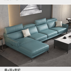 【A.SG】全真皮转角沙发小户型意式客厅头层牛皮整装大组合现代简约皮沙发