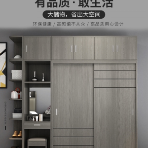 【A.SG】北欧卧室衣柜现代简约经济型组装两门板式大衣橱小户型推拉门衣柜