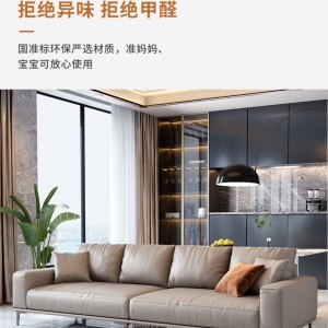 【A.SG】意式极简轻奢现代黑色真皮沙发头层牛皮小户型豆腐块沙发客厅