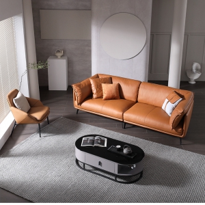 【A.SG】真皮沙发头层牛皮现代简约轻奢客厅大小户型意式极简直排沙发