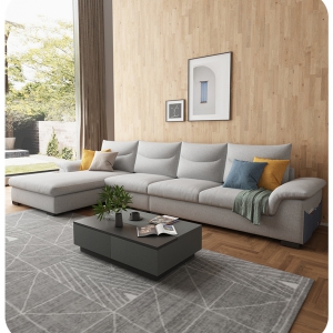 【A.SG】北欧布艺沙发简约现代大小户型客厅贵妃奶油系沙发家具组合