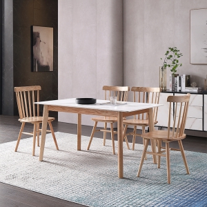 【A.SG】实木餐桌椅组合小户型饭桌现代简约长方形桌子岩板餐桌家具