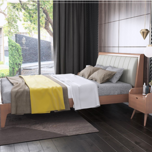 【A.SG】北欧床简约风格胡桃木全实木床1.8米床主卧双人床1.5米经济小户型