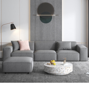 【A.SG】简约现代极简棉麻布沙发客厅组合北欧异形软体多功能放松布艺沙发