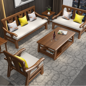 【A.SG】北欧新中式全实木沙发客厅组合小户型现代简约冬夏两用橡木三人位